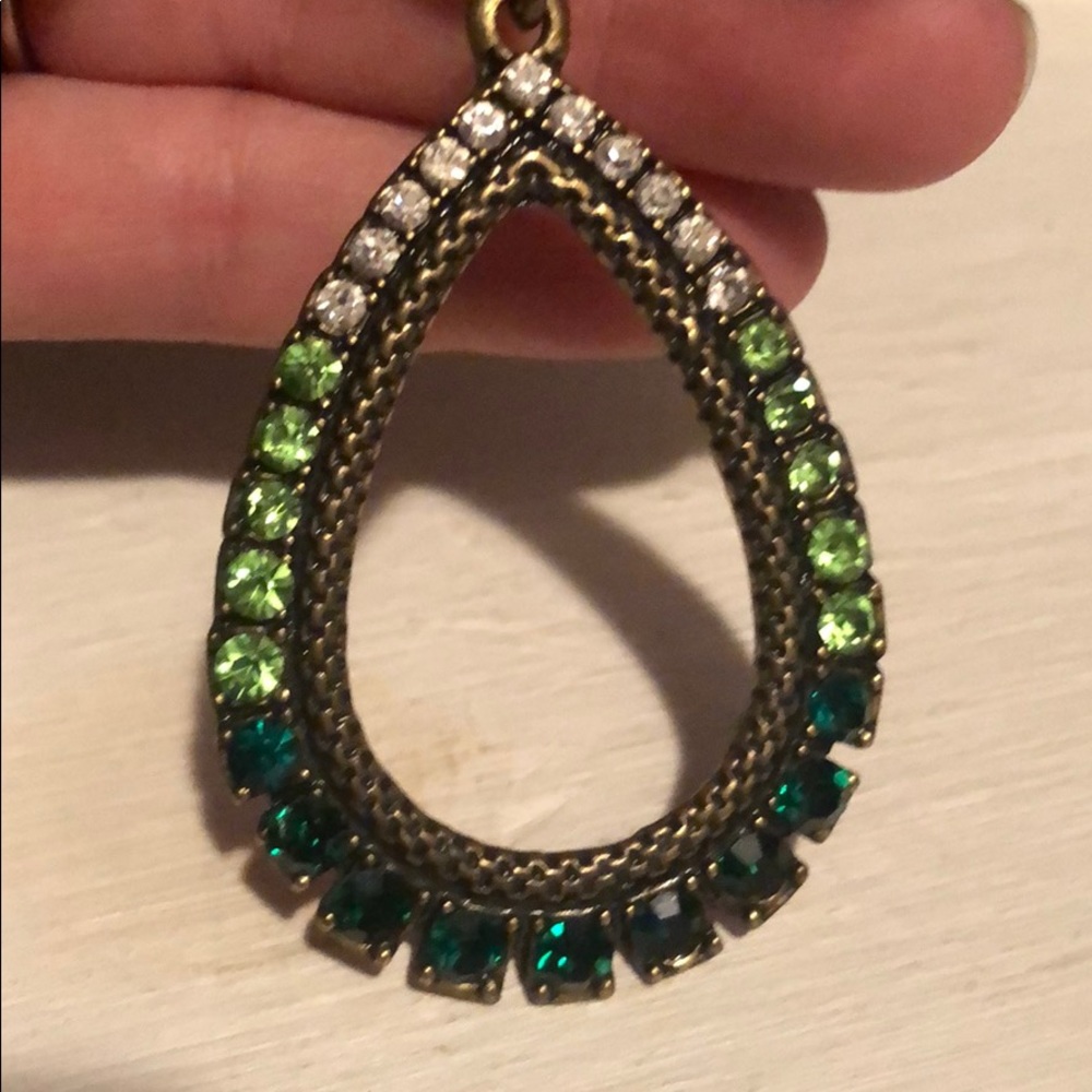 Green & gold stone earrings
